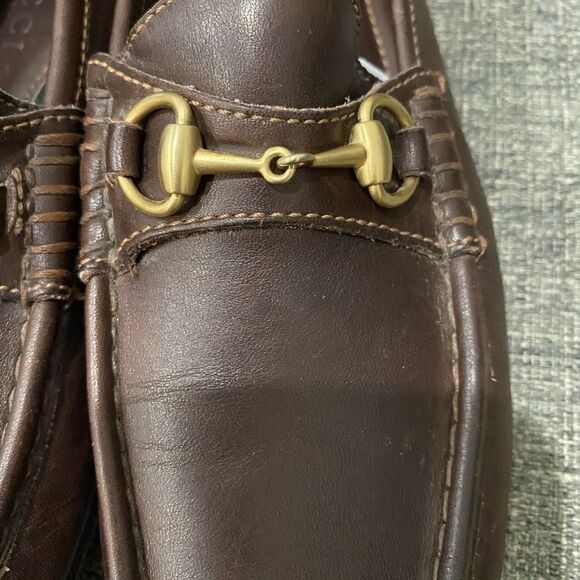 Gucci Dark Brown Leather Loafers with Gold Hardware main image 10